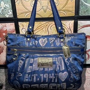 Coach Poppy Story Patch Glam Tote
